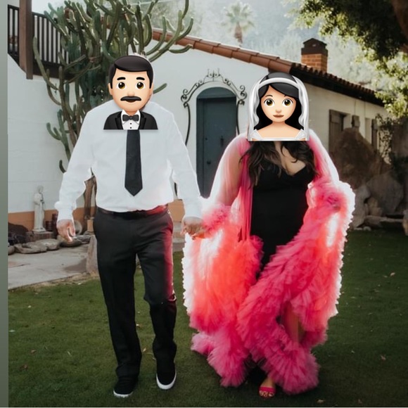 Robe Ruffle Tulle Dress Photo Shoot Dress/Short Train Maternity Dress - Picture 2 of 5